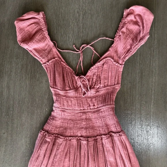 Free People Feeling Bonita Midi Dress Backless Pink Rose XS - Picture 6 of 14
